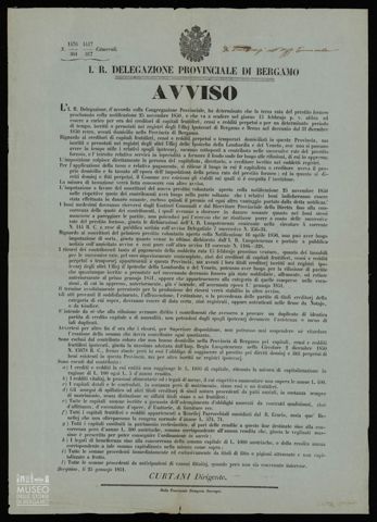 I. R. DELEGAZIONE PROVINCIALE DI BERGAMO AVVISO.