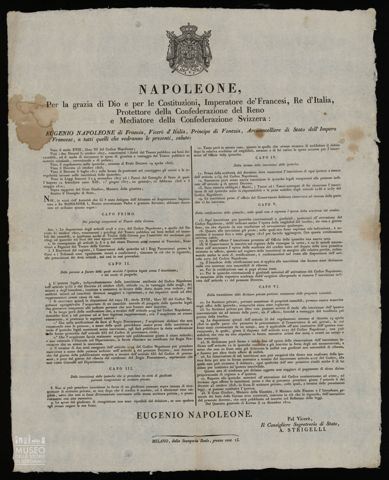 NAPOLEONE, PER LA GRAZIA DI DIO E PER LE COSTITUZIONI, IMPERATORE DE' FRANCESI