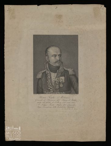 Pietro Teulié Milanese Generale di Divisione del Regno d'Italia, morto all'assedio di Colberg nell'anno 1807. A Filippo Teulié Padre del Generale, Regio Commissario della Contabilità Nazionale. D.D.D. Gio. B. Reina