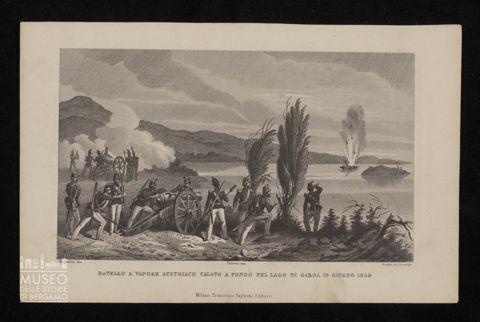 Batello a vapore austriaco calato a fondo nel Lago di Garda 19 giugno 1859