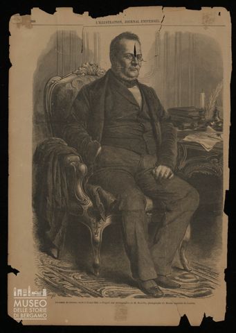 Le comte de Cavour, mort le 6 juin 1861. - D'apreès une photographie de M. Marville, photographe du Musée impérial du Louvre