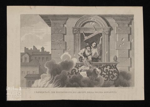 I Napoletani che distruggono gli archivi, della polizia borbonica