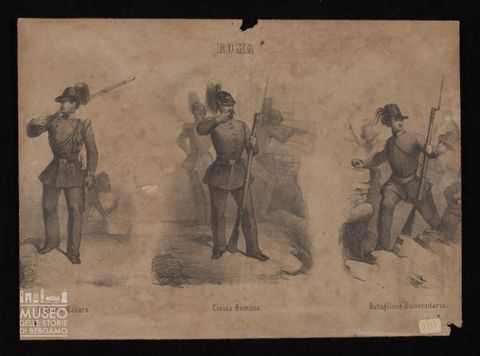 Roma. Legione Manara. Civica Romana. Battaglione Universitario