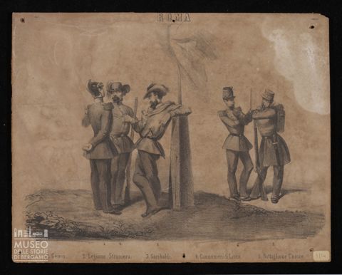 Roma. Genio. Legione Straniera. Garibaldi. Cannonieri di linea. Battaglione Unione