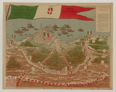 Pianta Panoramica Dimostrativa della Battaglia del 26 ottobre 1911. Guerra Italo-Turca