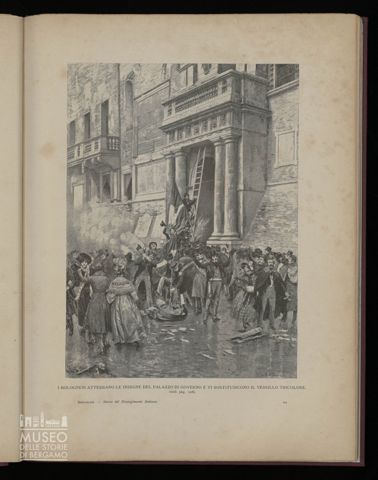 I Bolognesi atterrano le insegne del Palazzo di Governo e vi sostituiscono il vessillo tricolore