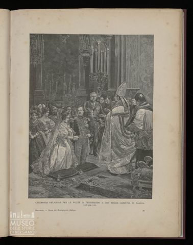 Cerimonia religiosa per le nozze di Ferdinando II con Maria Cristina di Savoia