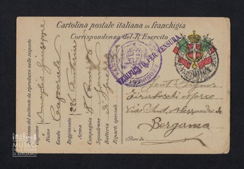 Amaglio Giuseppe, caporale, 226° Reggimento Fanteria, 8a Compagnia a Tiraboschi Marco