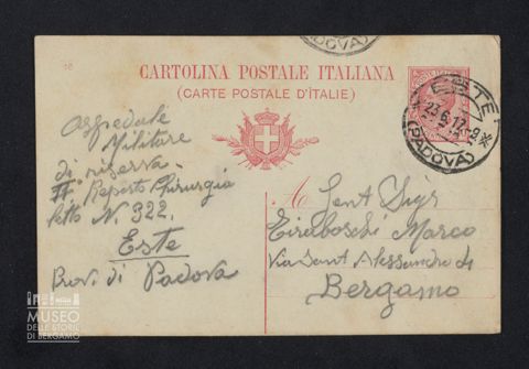 Amaglio Giuseppe a Tiraboschi Marco dall'Ospedale Militare di riserva, II reparto chirurgia, di Este