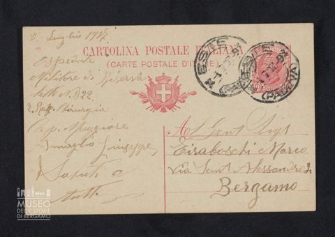 Amaglio Giuseppe, caporale maggiore a Tiraboschi Marco dall'Ospedale Militare di riserva, II reparto chirurgia, di Este