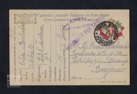 Bertulessi Elia, 230° Fanteria, 2a Compagnia a Tiraboschi Marco dal Trentino