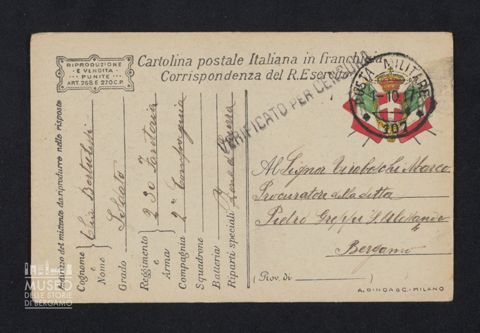 Bertulessi Elia, 230° Fanteria, 2a Compagnia a Tiraboschi Marco