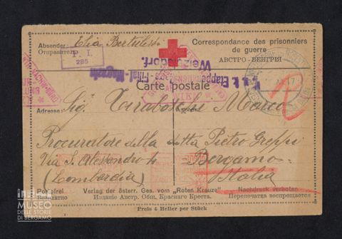 Bertulessi Elia a Tiraboschi Marco dal campo di prigionia