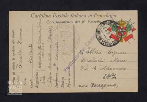 Forcella Fermo, soldato, Ospedale Militare di Tappa, 4a Armata, Montebelluna a Tiraboschi Marco