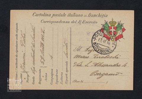 Fornoni Pietro, caporale aiutante di Sanità, 59° Battaglione Milizia Territoriale, 4a Compagnia, Sanità a Tiraboschi Marco