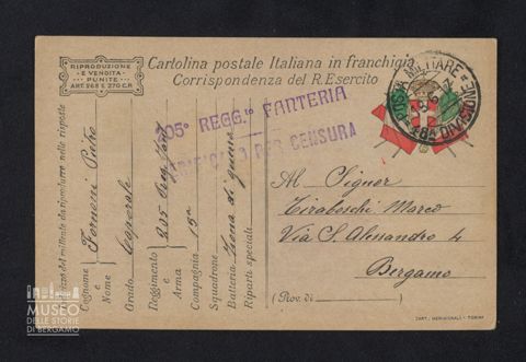 Fornoni Pietro, caporale, 205° Reggimento Fanteria, 13a Compagnia a Tiraboschi Marco