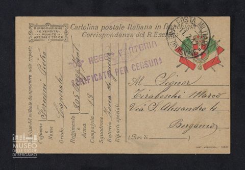 Fornoni Pietro, caporale, 205° Reggimento Fanteria, 13a Compagnia a Tiraboschi Marco