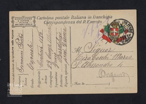 Fornoni Pietro, caporale, Centuria 1186, 23a Compagnia Minatori Genio, Bardolino (VR) a Tiraboschi Marco