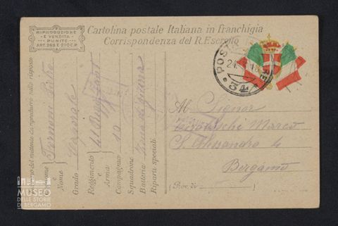 Fornoni Pietro, caporale, 41° Reggimento Fanteria, 10a Compagnia a Tiraboschi Marco