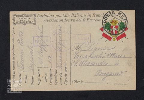 Fornoni Pietro, caporale, 41° Reggimento Fanteria, 10a Compagnia a Tiraboschi Marco