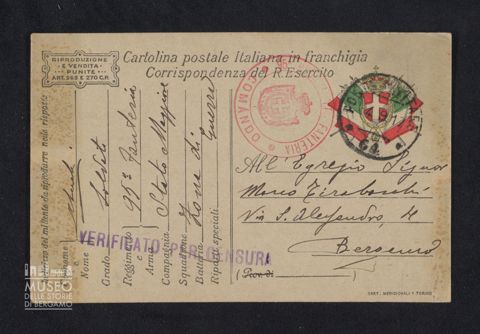 Lecchi Evaristo, 95° Fanteria, Stato Maggiore a Tiraboschi Marco