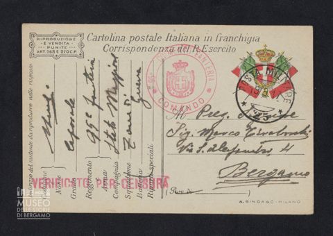 Lecchi Evaristo, caporale, 95° Fanteria, Stato maggiore a Tiraboschi Marco