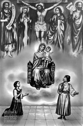 Illustrazione di un'apparizione mariana