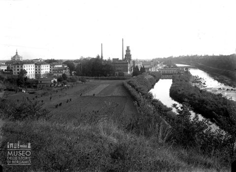 Panorama con fiume Adda