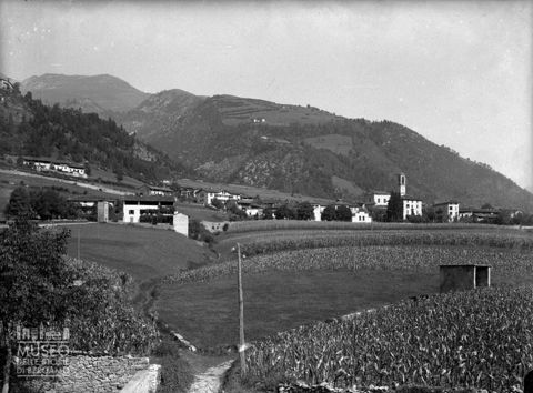 Veduta di Parre con campi