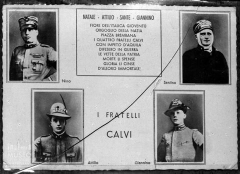 Cartolina dedicata ai fratelli Calvi