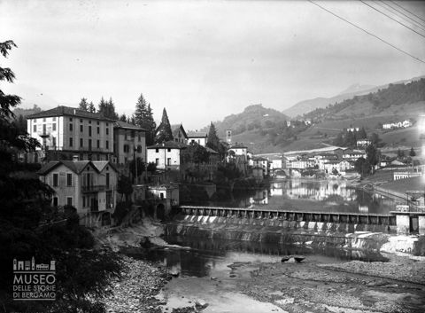 Veduta dal fiume Brembo
