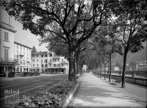 Viale alberato e fiume